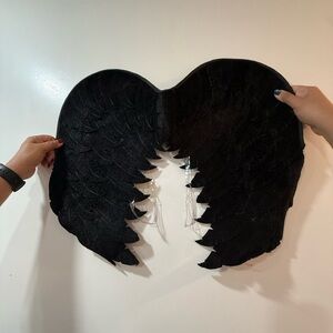 Black Angel Wings Costume Accessory